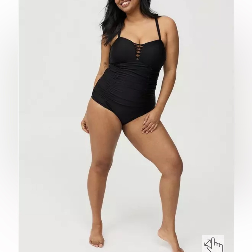 Torrid Slim Fix Lattice Front One-Piece Swimsuit